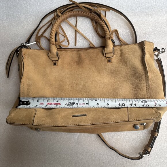 Rebecca Minkoff Tan Leather Whipstitch Satchel Shoulder Bag - Picture 12 of 14